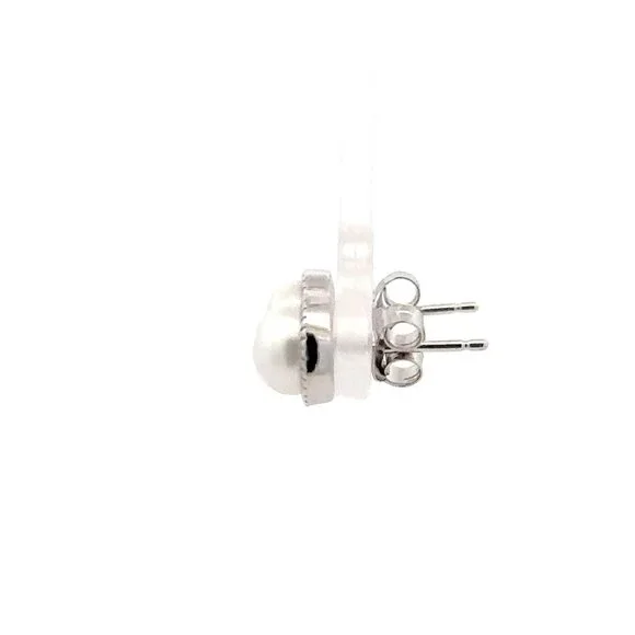 925 Sterling Silver Stud Earrings Freshwater Pearl - Picture 6 of 8
